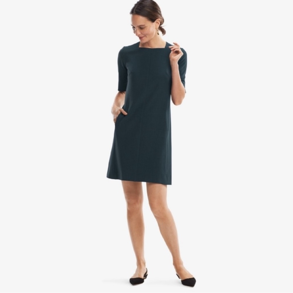 MM Lafleur Emily Sheath Dress Dark Green Size 12